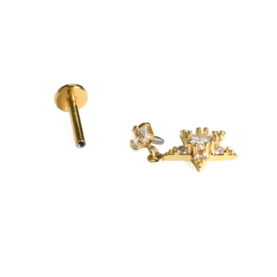 Labreta s přívěskem ve tvaru hvězdy s kamínky