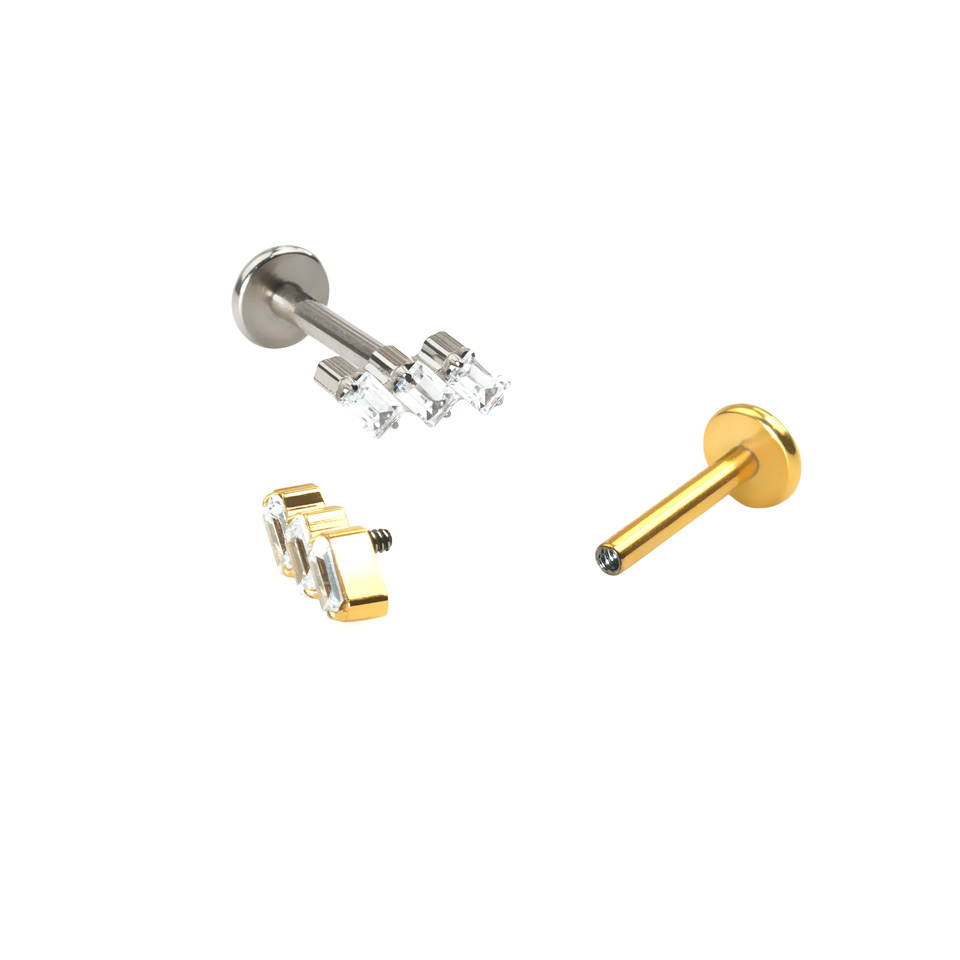 Titanová labreta s baguette kamínky