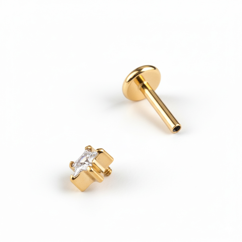 Titanová labreta s kamínkem ve tvaru hvězdy