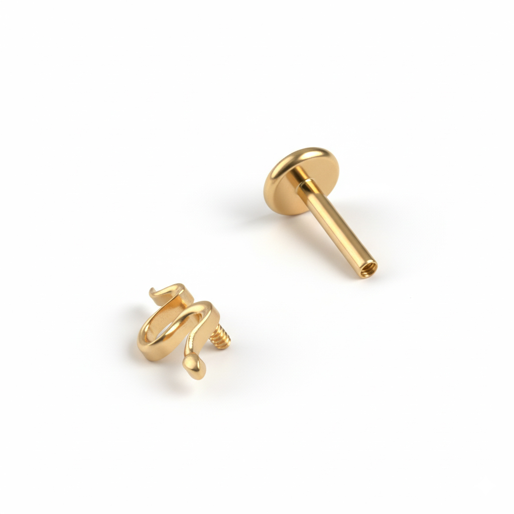 Titanová labreta s malým hadem