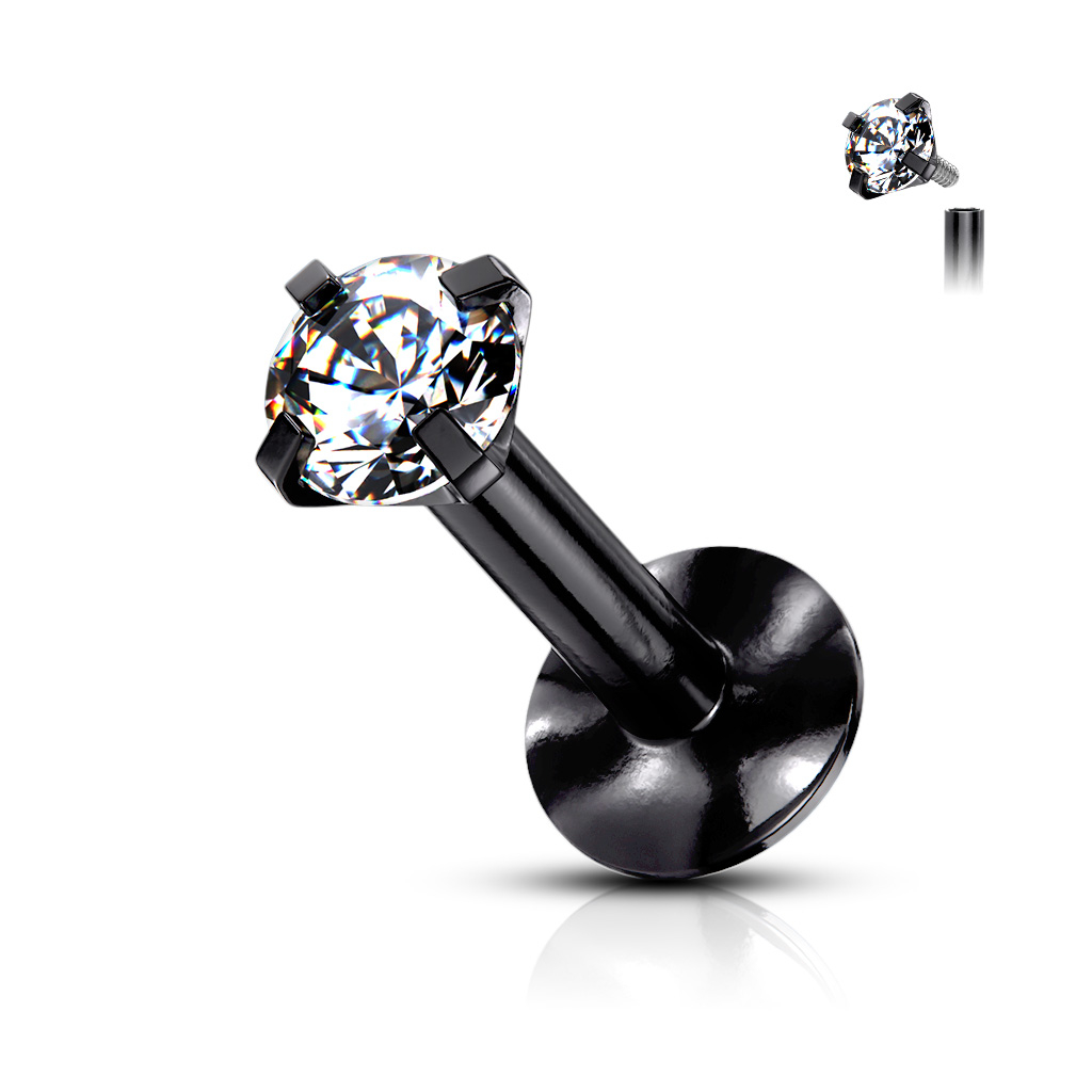 Labreta s malým kamínkem a vnitřním závitem