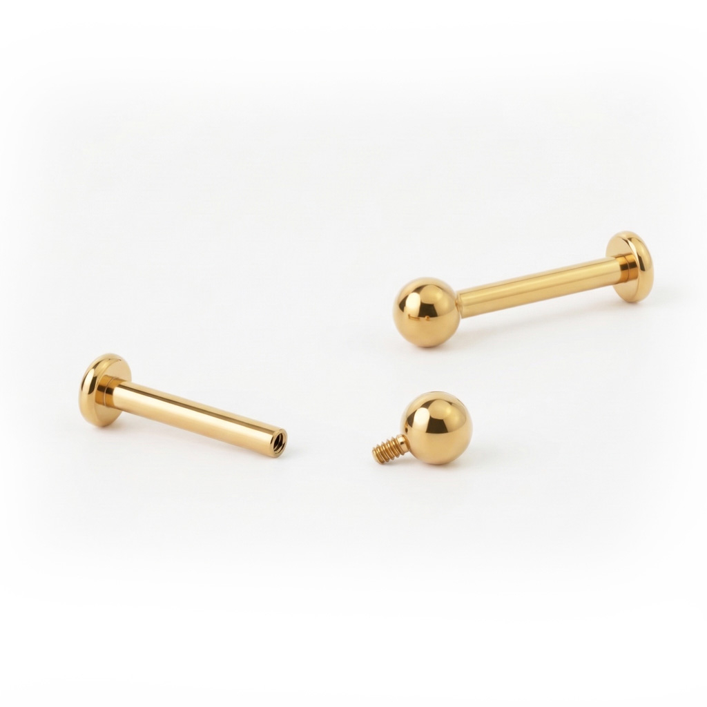 Titanová labreta s vnitřním závitem - různé barvy