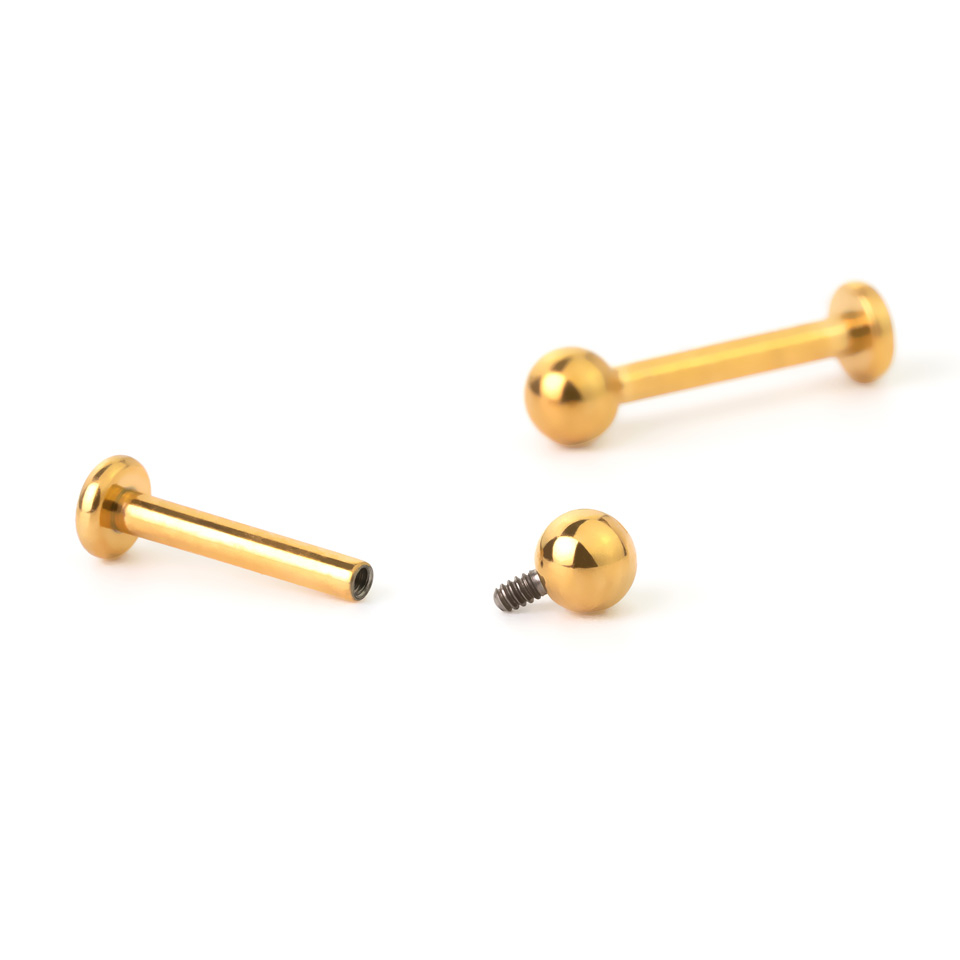 Titanová labreta s vnitřním závitem - různé barvy