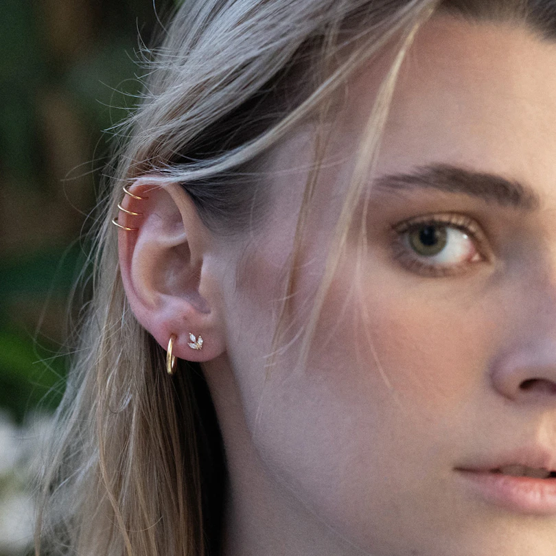 Falešný piercing do ucha - dvojitý nebo trojitý kroužek