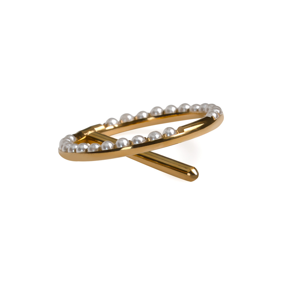 Titanový clicker do bradavky zdobený perlami