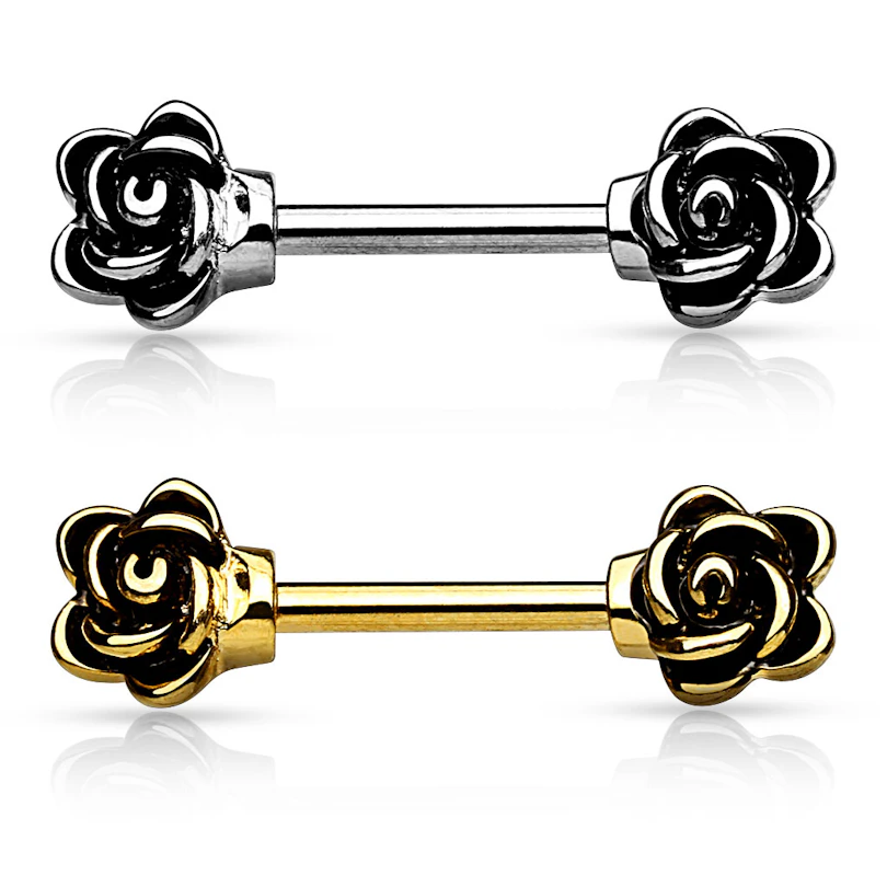Piercing do bradavky s růžemi