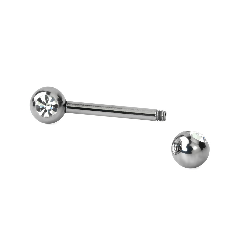 Piercing do bradavky se zirkony v různých barvách