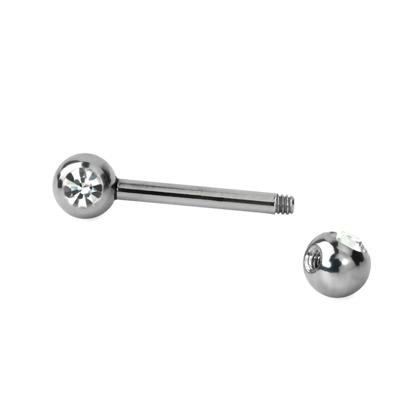 Piercing do bradavky se zirkony v různých barvách