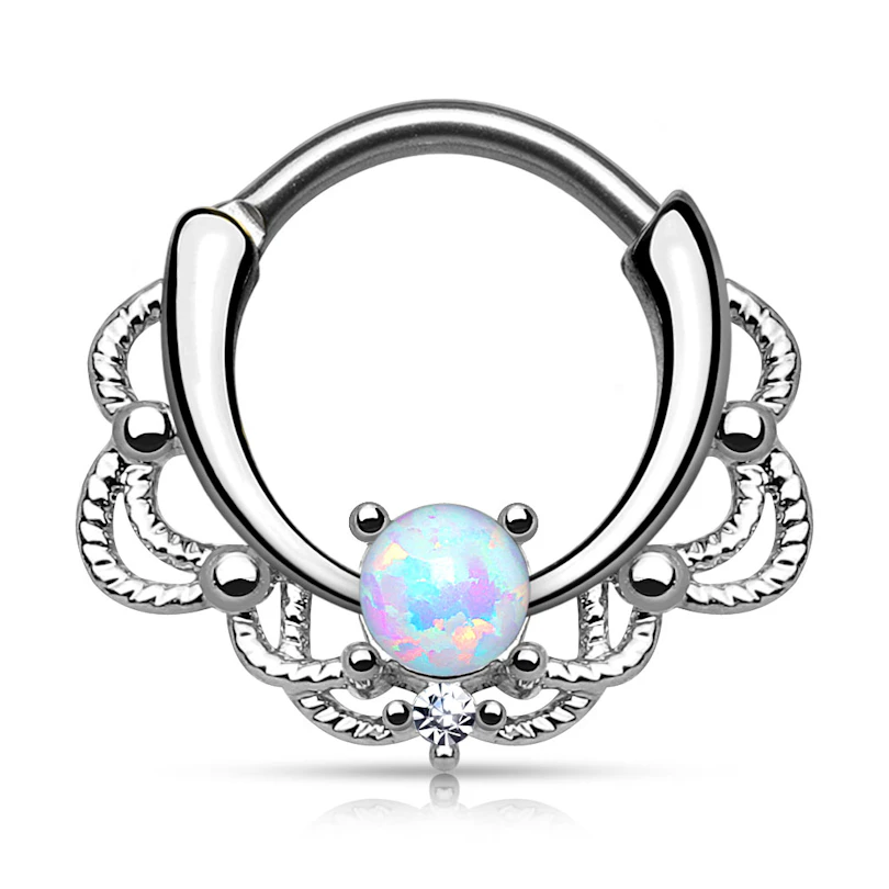 Septum piercing s opálem