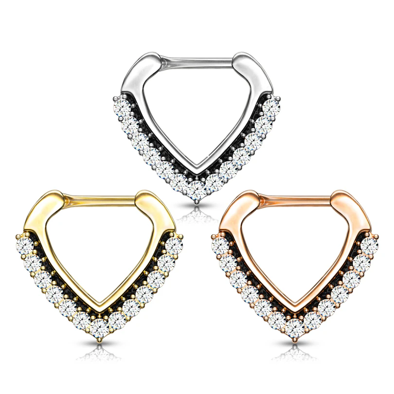 Septum piercing ve tvaru V