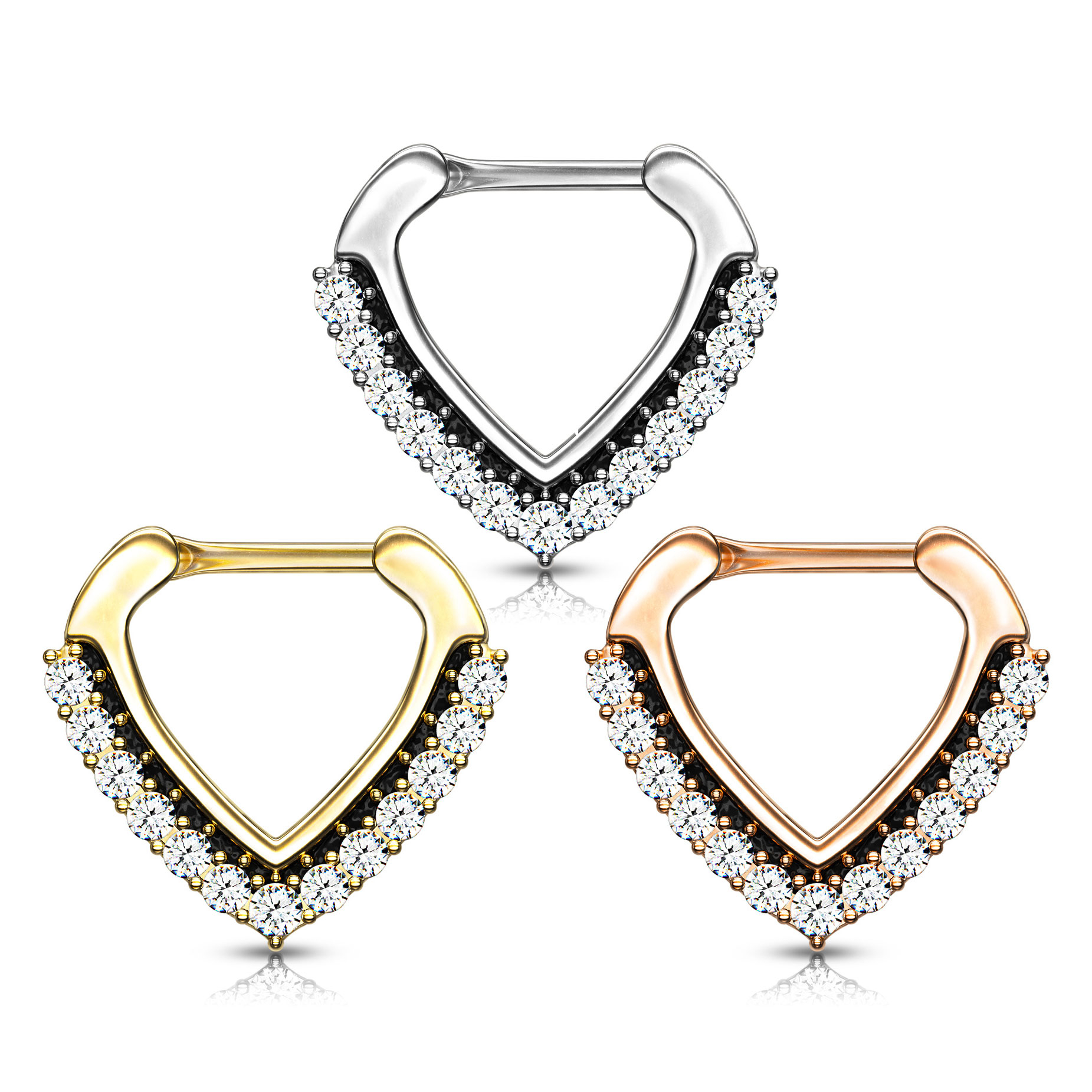 Septum piercing ve tvaru V