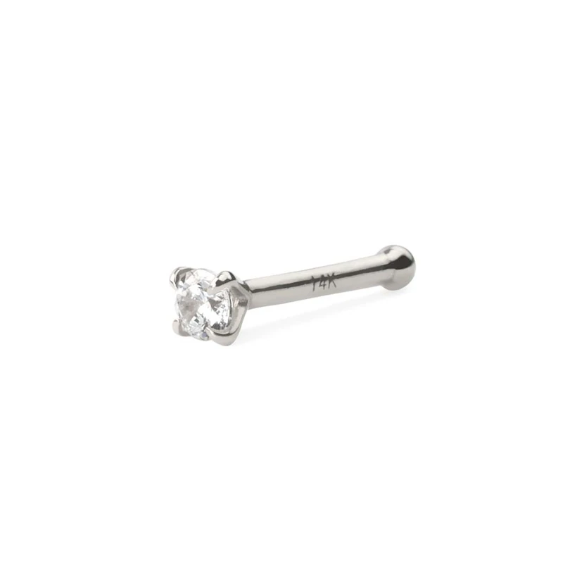 Piercing do nosu z ryzího 14kt zlata s kamínkem