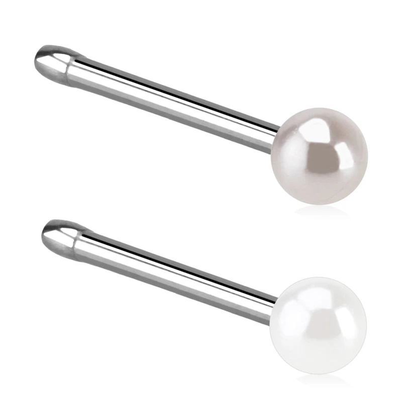 Piercing do nosu s perlovou kuličkou z akrylátu
