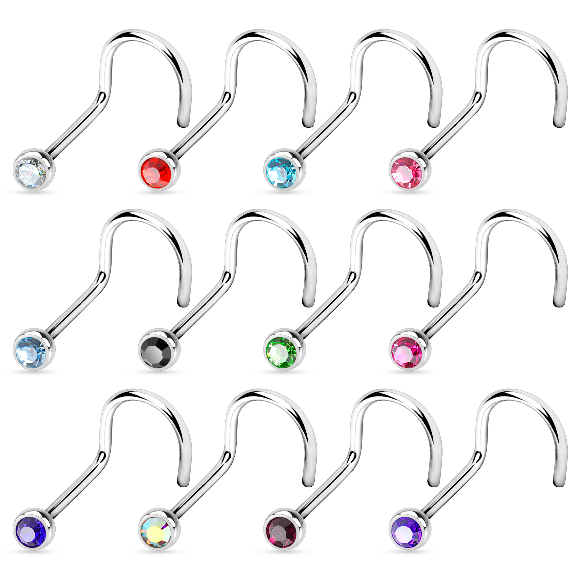 Titanový zahnutý piercing do nosu