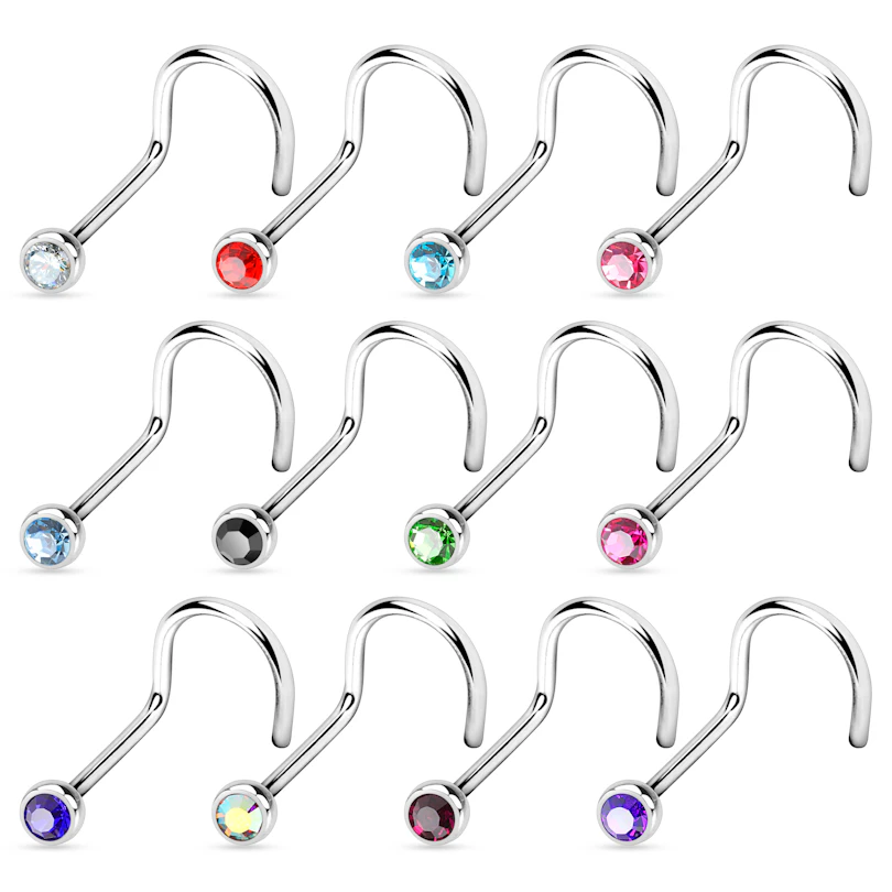 Titanový zahnutý piercing do nosu