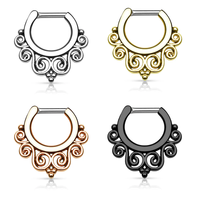 Septum piercing s ornamenty