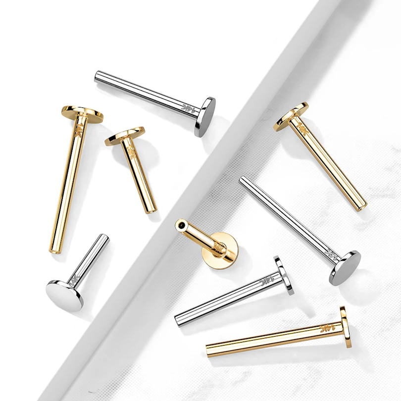 Push-in labreta vyrobená z 14k zlata