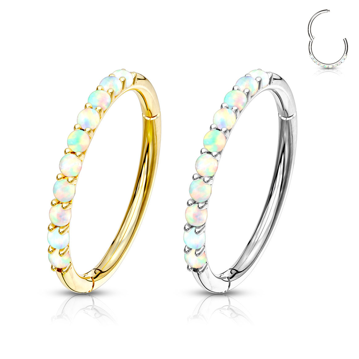 Zlatý 14kt segment s otevíracím kloubem a opály