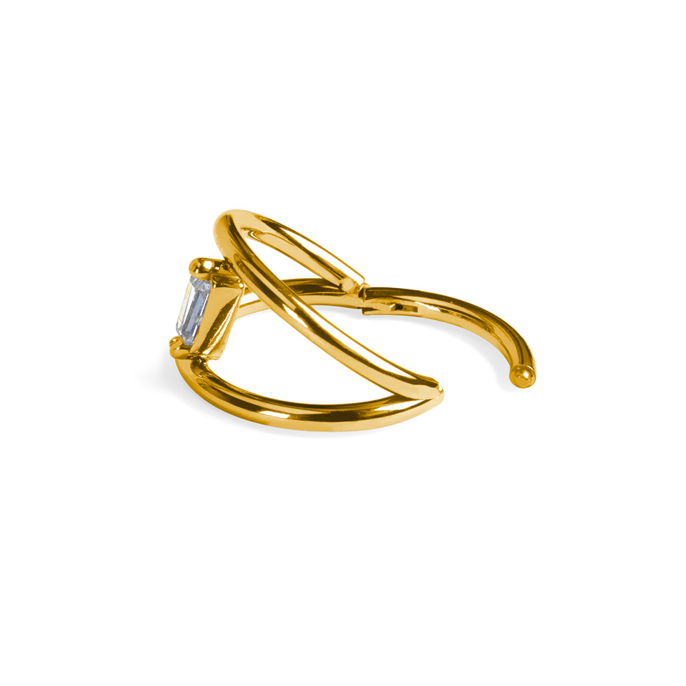 Dvojitý titanový kroužek s propojeným kamínkem