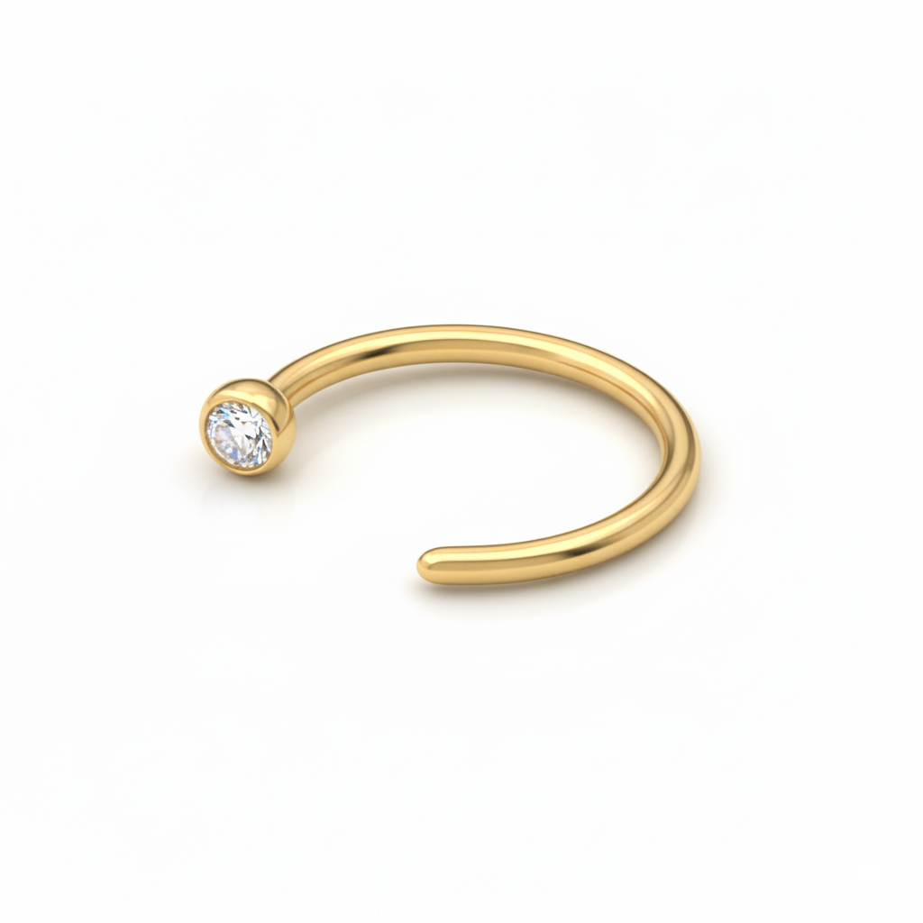 Otevřený titanový kroužek s kamínkem