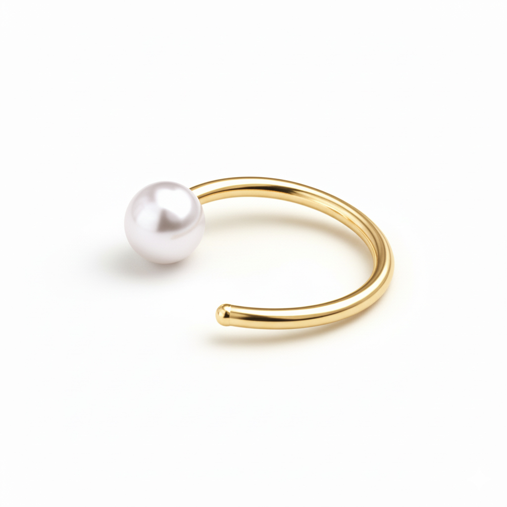 Otevřený kroužek s perlou