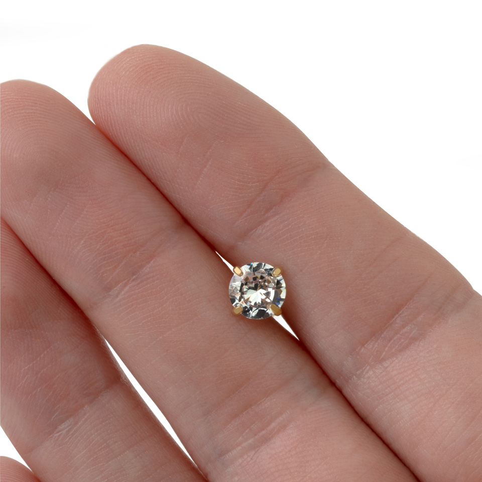 Piercing do jazyka s kulatým kamínkem