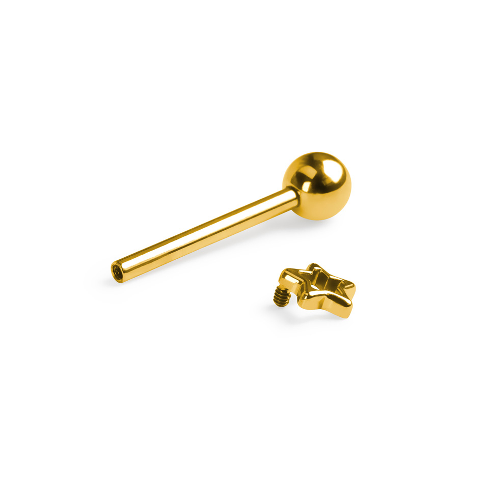 Titanová činka do jazyka s hvězdou