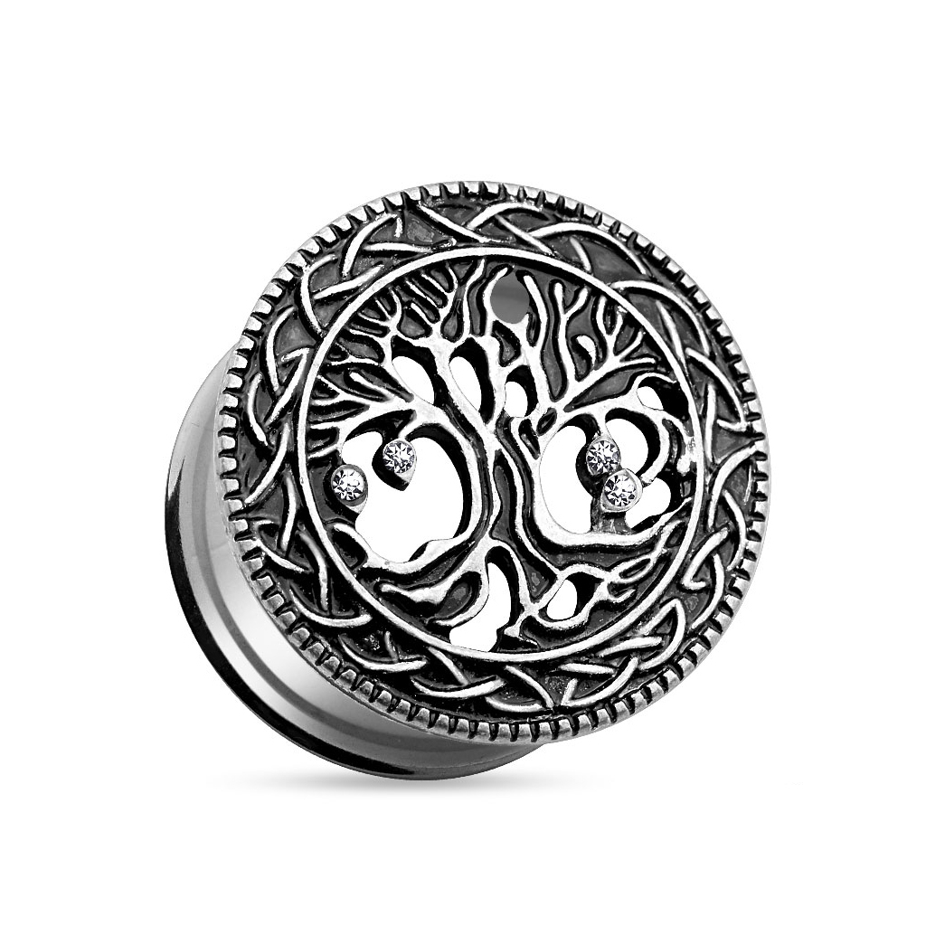 Tunel z chirurgické oceli se stromem života